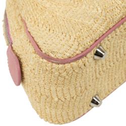 Pre Owned Dior Wicker Frame Bag with Raffia Flowers