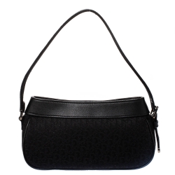مملوكة مسبقًا Dior Black Fabric Jacquard Oblique Vintage Small Shoulder Bag