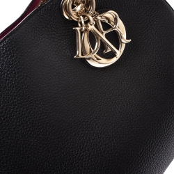 Pre Owned Dior Black Leather Medium Diorissimo Shopper Tote