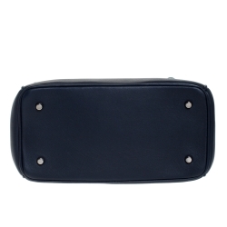 Pre Owned Dior Metallic Blue/Navy Blue Leather Mini Be Dior Top Handle Bag