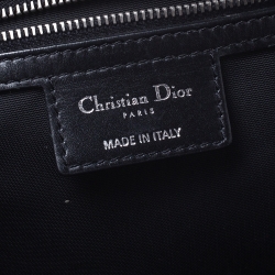 Pre Owned Dior Black Cannage Quilted Coated Canvas Medium Panarea Tote
