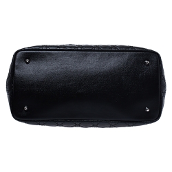 Pre Owned Dior Black Cannage Quilted Coated Canvas Medium Panarea Tote
