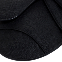 Pre Owned Dior Deep Navy Blue Leather Saddle Belt Bag
