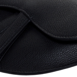 Pre Owned Dior Deep Navy Blue Leather Saddle Belt Bag