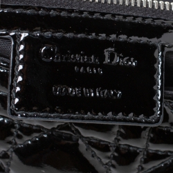 Pre Owned Dior Black Cannage Patent Leather New Lock Shoulder Bag