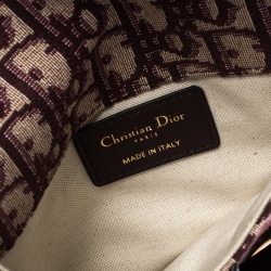 Pre Owned Dior Maroon Oblique Canvas and Leather Saddle Belt Bag