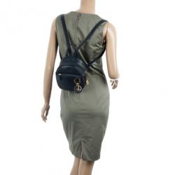 Pre Owned Christian Dior Vintage Navy Leather Mini Backpack