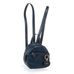 Pre Owned Christian Dior Vintage Navy Leather Mini Backpack