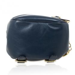 Pre Owned Christian Dior Vintage Navy Leather Mini Backpack