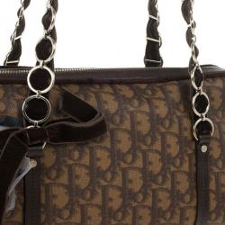Pre Owned Christian Dior Trotter Romantique Boston Satchel