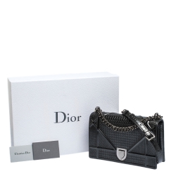 مملوكة مسبقًا Dior Metallic Grey Patent Leather Medium Diorama Shoulder Bag