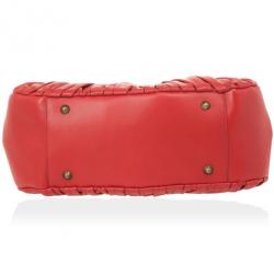 Pre Owned Christian Dior Plisse Large Pleated Red Lambskin Leather Handbag 