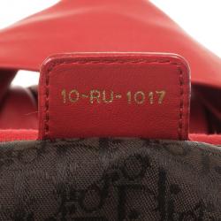 Pre Owned Christian Dior Plisse Large Pleated Red Lambskin Leather Handbag 