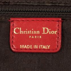 Pre Owned Christian Dior Plisse Large Pleated Red Lambskin Leather Handbag 