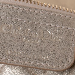 مملوكة مسبقًا Dior Metallic Gold Cannage Leather Lady Dior Clutch