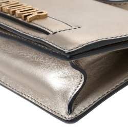 Pre Owned Dior Metallic Leather J'adior Wallet on Chain