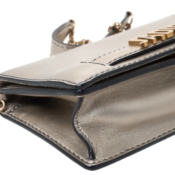 Pre Owned Dior Metallic Leather J'adior Wallet on Chain