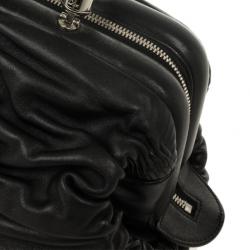 Pre Owned Christian Dior Black Lambskin Karenina Small Frame Tote Bag