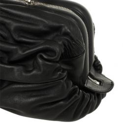 Pre Owned Christian Dior Black Lambskin Karenina Small Frame Tote Bag