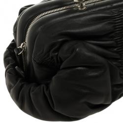 Pre Owned Christian Dior Black Lambskin Karenina Small Frame Tote Bag