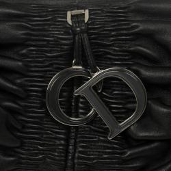 Pre Owned Christian Dior Black Lambskin Karenina Small Frame Tote Bag