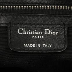 Pre Owned Christian Dior Black Lambskin Karenina Small Frame Tote Bag