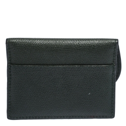 Pre Owned Dior Deep Green Leather Saddle Card Holder