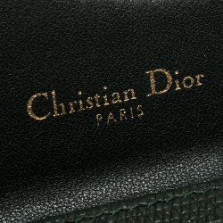 Pre Owned Dior Deep Green Leather Saddle Card Holder