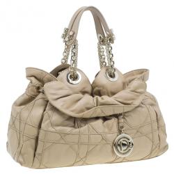 مملوكة مسبقًا Dior Beige Lambskin Cannage Le Trente Hobo