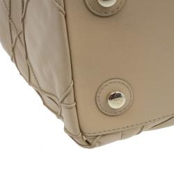 مملوكة مسبقًا Dior Beige Lambskin Cannage Le Trente Hobo