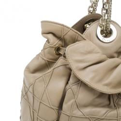 مملوكة مسبقًا Dior Beige Lambskin Cannage Le Trente Hobo
