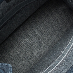 Pre Owned Dior Blue Oblique Embroidered Denim Book Tote