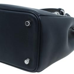 Pre Owned Dior Black Calfskin Medium Diorissimo Shopper Tote