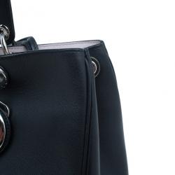 Pre Owned Dior Black Calfskin Medium Diorissimo Shopper Tote