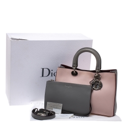 Pre Owned Dior Tricolor Leather Medium Diorissimo Shopper Tote