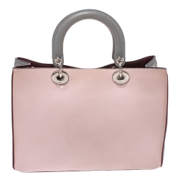 Pre Owned Dior Tricolor Leather Medium Diorissimo Shopper Tote