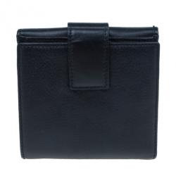 مملوكة مسبقًا Dior Black Leather Chic Compact Wallet