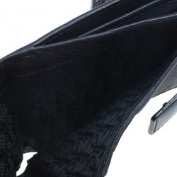 مملوكة مسبقًا Dior Black Leather Chic Compact Wallet