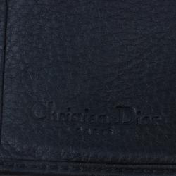 مملوكة مسبقًا Dior Black Leather Chic Compact Wallet