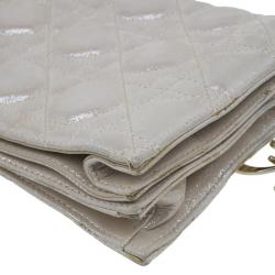 Pre Owned Dior Metallic Gold Leather Cannage Folded Clutch