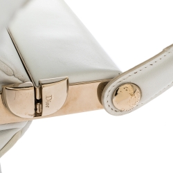 Pre Owned Dior White Leather Babe Vanity Top Handle Bag