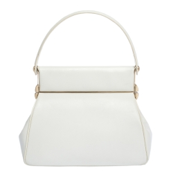 Pre Owned Dior White Leather Babe Vanity Top Handle Bag