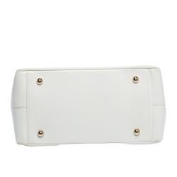 Pre Owned Dior White Leather Babe Vanity Top Handle Bag