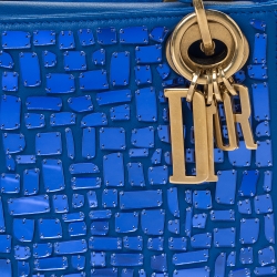 Dior Blue Leather Lady Dior Mosaic of Mirrors Tote