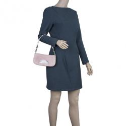 Pre Owned Dior Pink Suede Maris Pearl Shoulder Bag