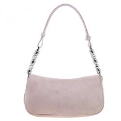 Pre Owned Dior Pink Suede Maris Pearl Shoulder Bag