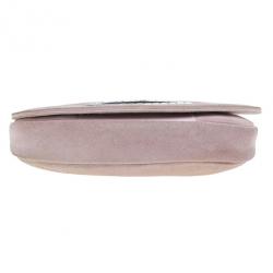 Pre Owned Dior Pink Suede Maris Pearl Shoulder Bag