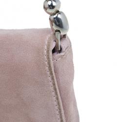 Pre Owned Dior Pink Suede Maris Pearl Shoulder Bag