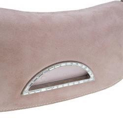 Pre Owned Dior Pink Suede Maris Pearl Shoulder Bag