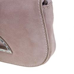 Pre Owned Dior Pink Suede Maris Pearl Shoulder Bag